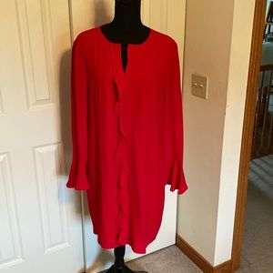Beautiful red dress, London time size 16 long sleeve